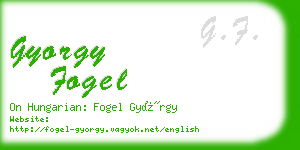 gyorgy fogel business card